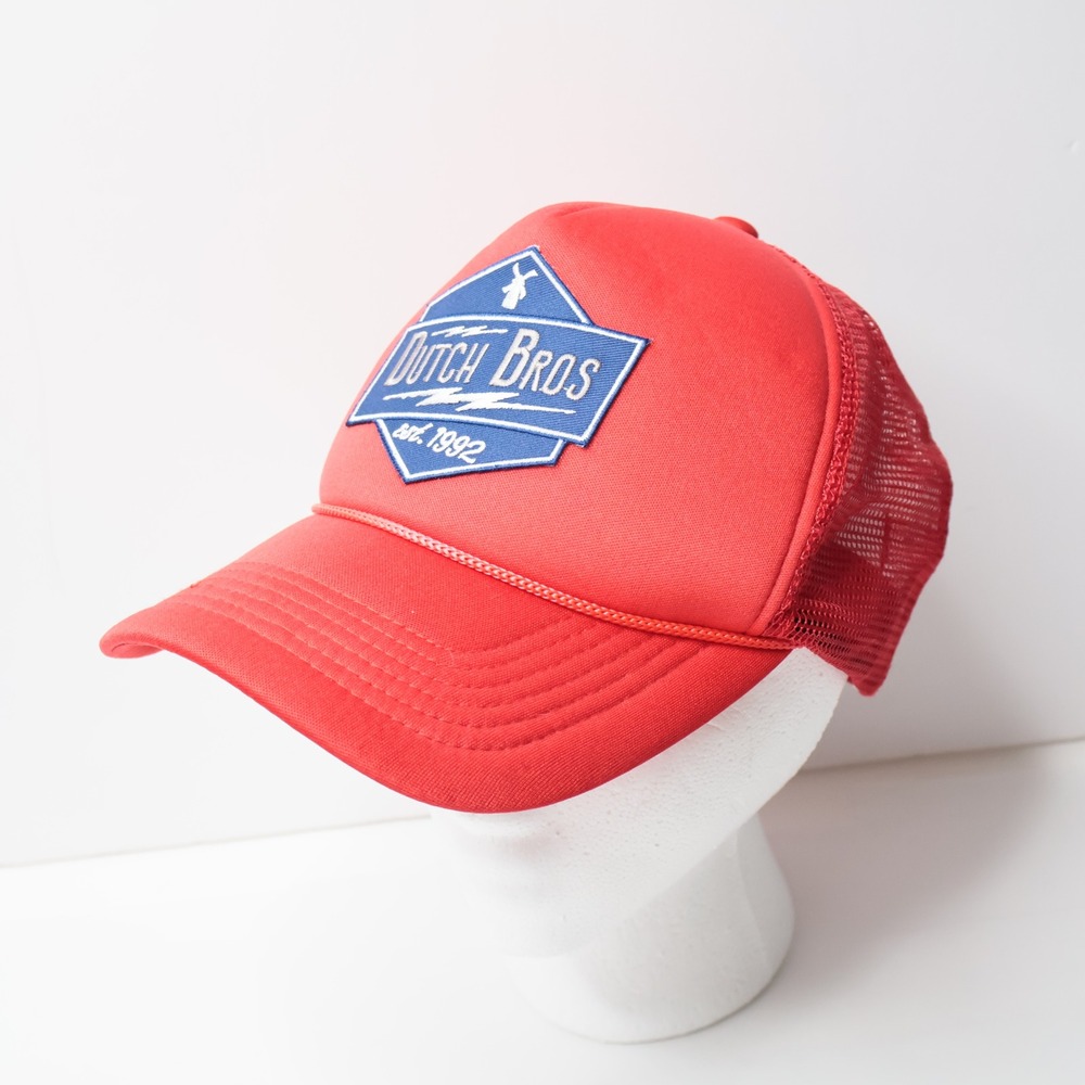 Dutch Bros Coffee Red Trucker Hat Snapback Mesh Cap 15041H #6801 One Size